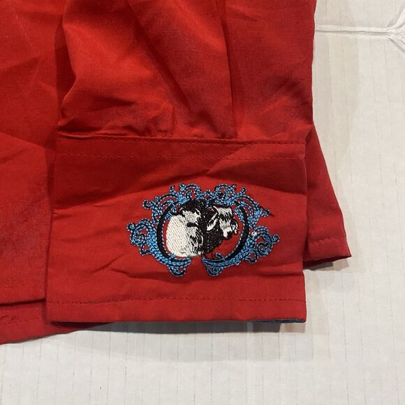 Rancho Semental Estilo Reparo Shirt Red rojo Manga Larga long sleeve Large - Picture 8 of 13